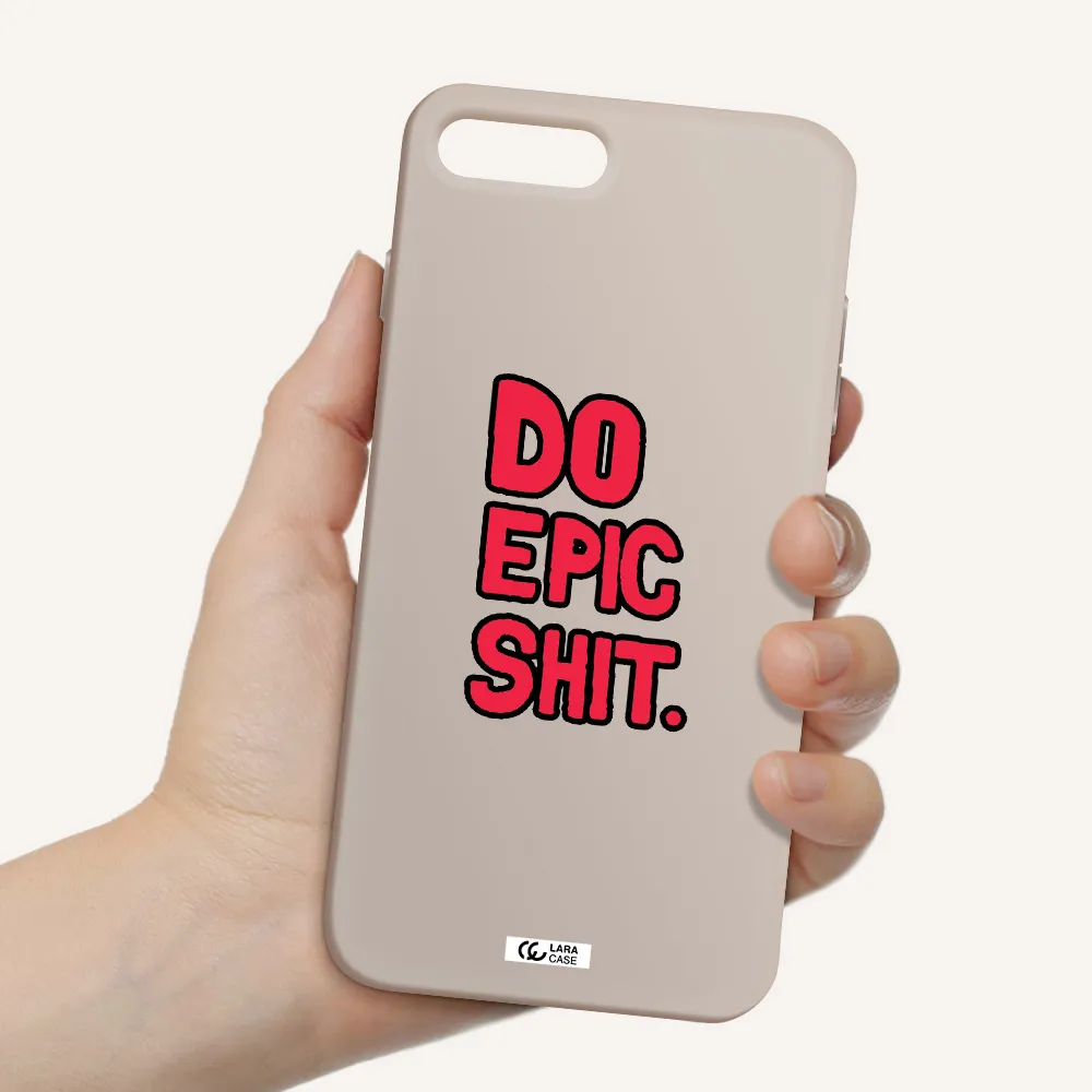 a red and black text Apple iPhone 7 plus Silicone Stone Case