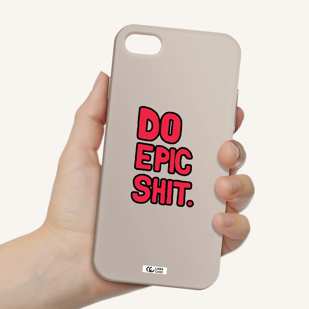 a red and black text Apple iPhone 7 Silicone Stone Case