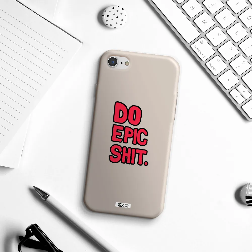 a red and black text Apple iPhone 7 Silicone Stone Case