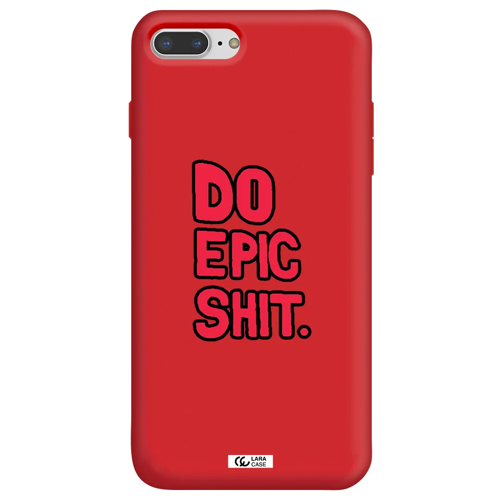 a red and black text Apple iPhone 8 plus Silicone Imperial Red Case