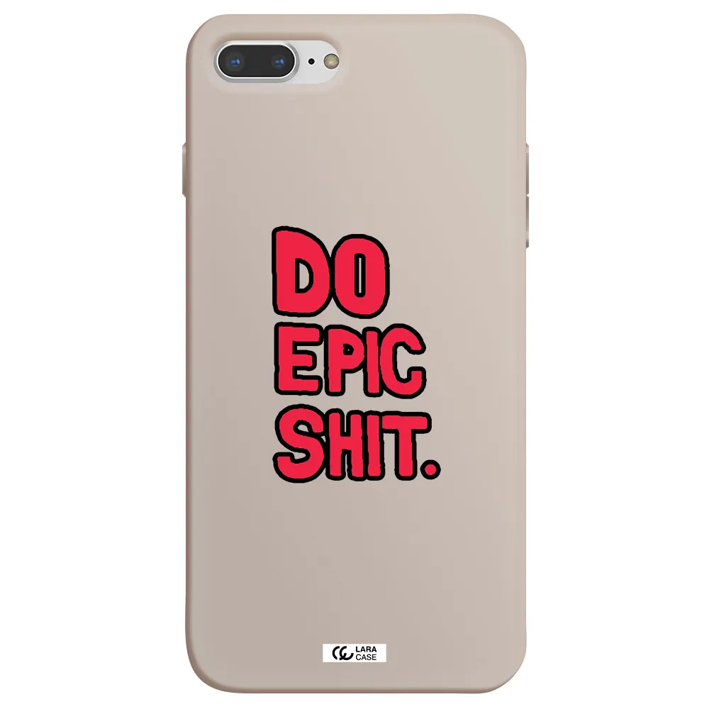 a red and black text Apple iPhone 8 plus Silicone Stone Case