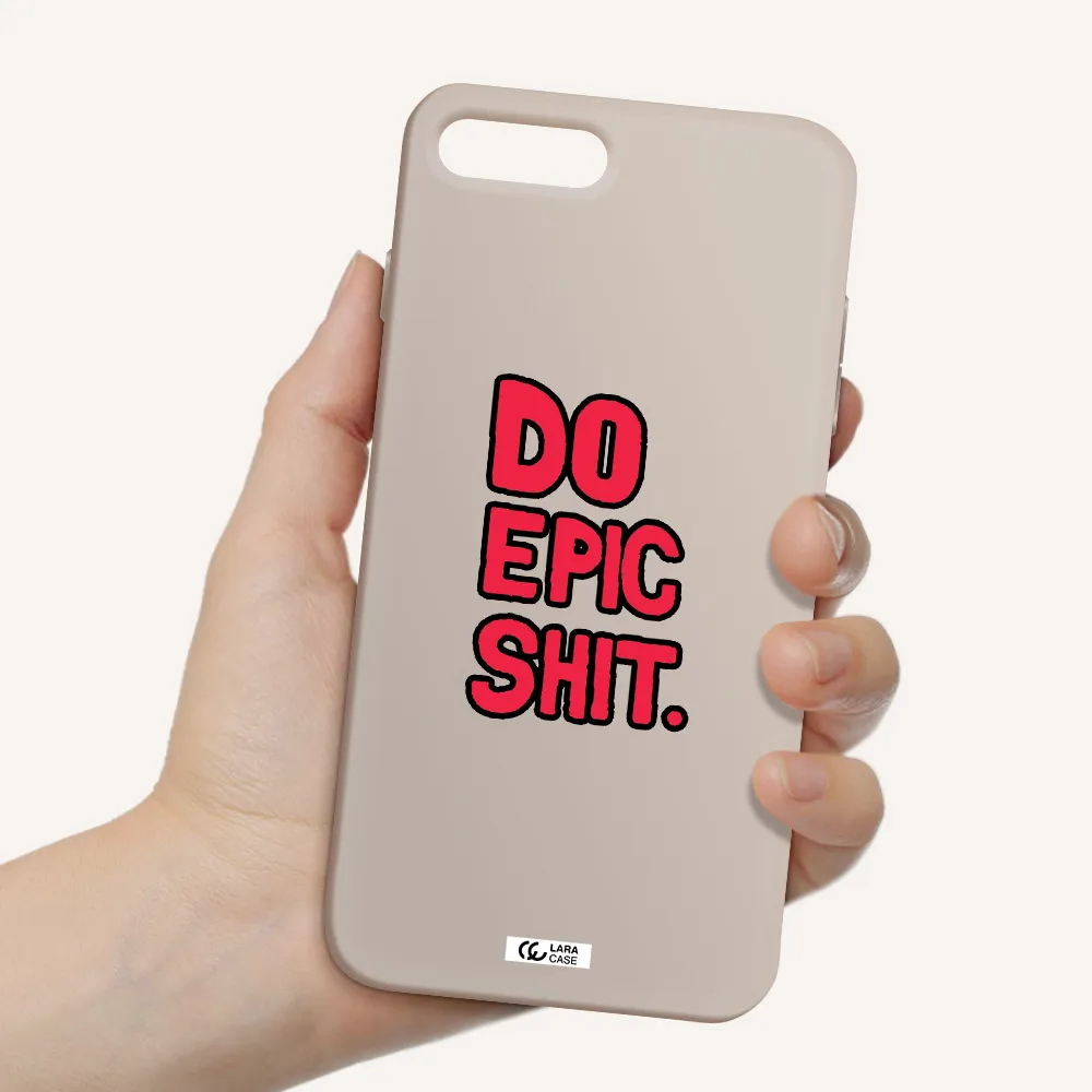 a red and black text Apple iPhone 8 plus Silicone Stone Case