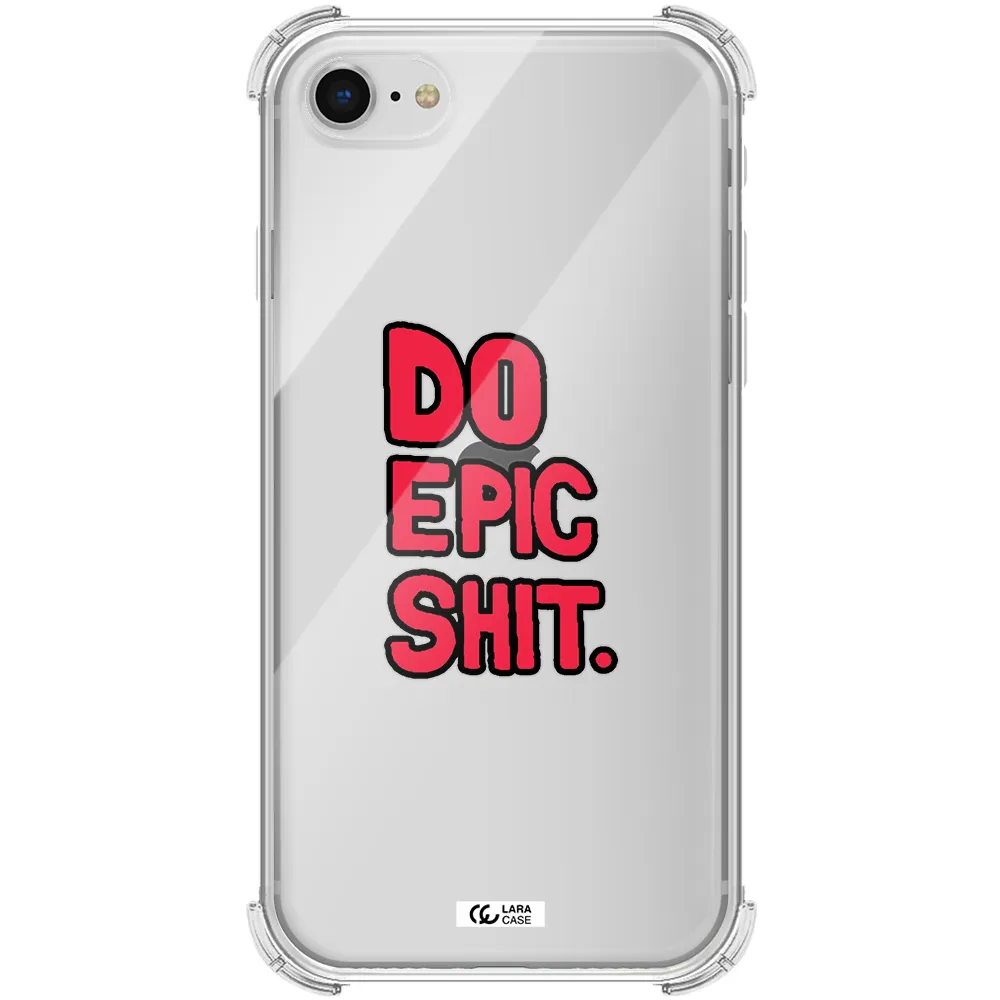 a red and black text Apple iPhone se 2020 Clear PC Case