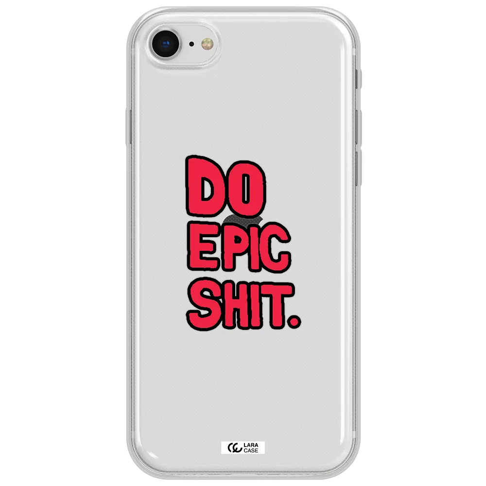 A Red And Black Text Apple Iphone Se 2020 Clear Tpu Case