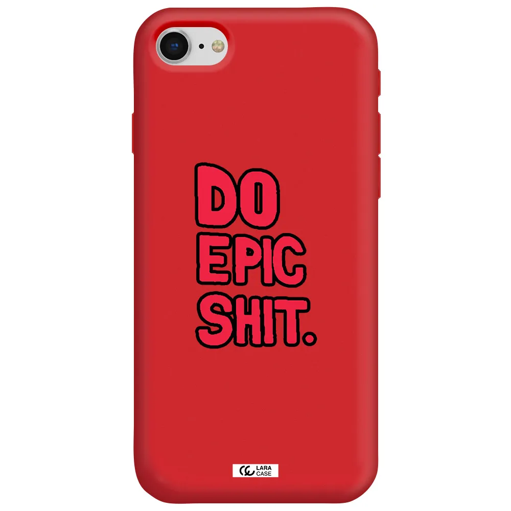 a red and black text Apple iPhone se 2020 Silicone Imperial Red Case