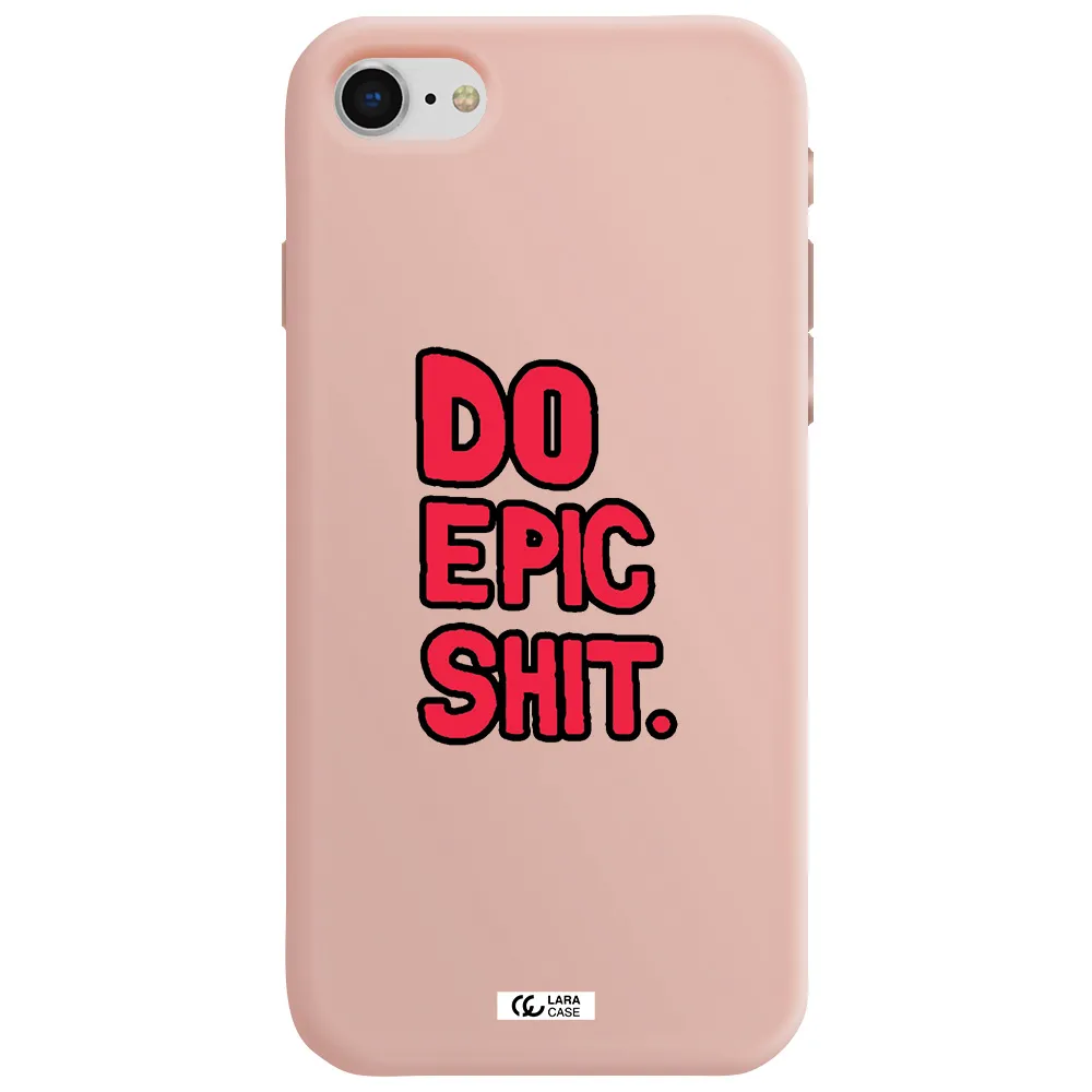 a red and black text Apple iPhone se 2020 Silicone pastel pink Case