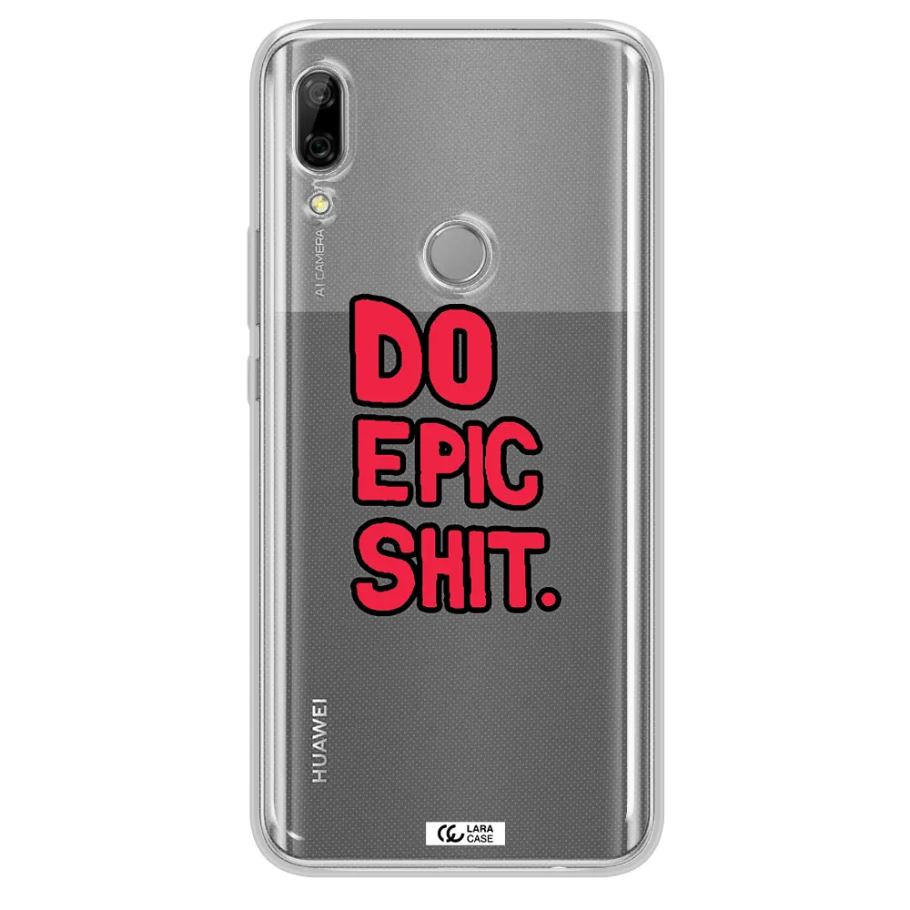 a red and black text Huawei P Smart Z Clear TPU Case