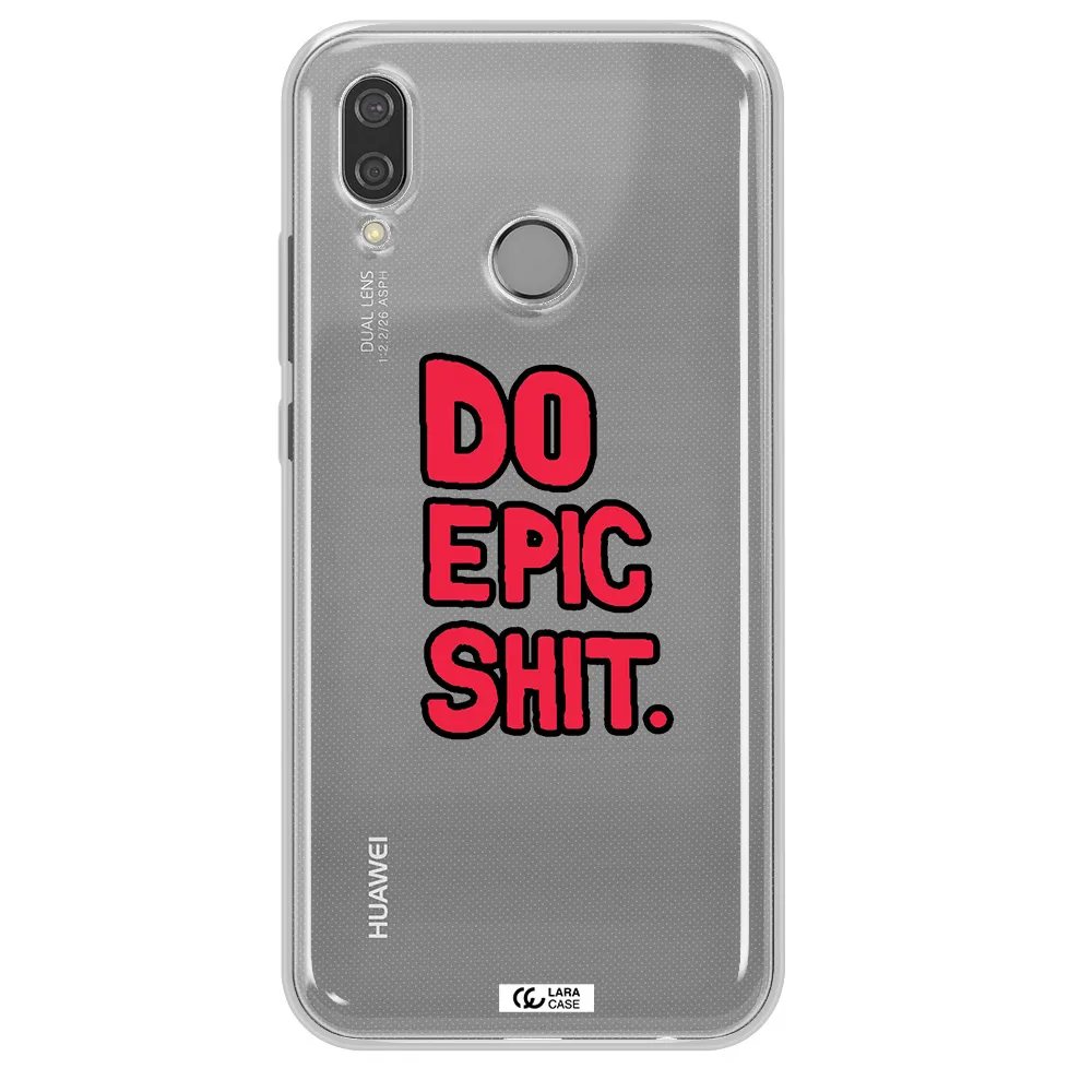 a red and black text Huawei P20 Lite Clear TPU Case