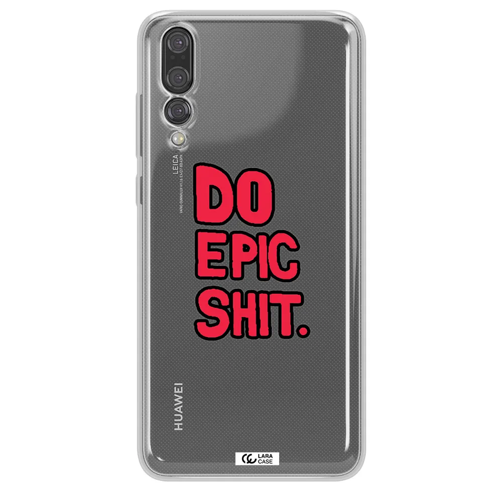 a red and black text Huawei P20 Pro Clear TPU Case