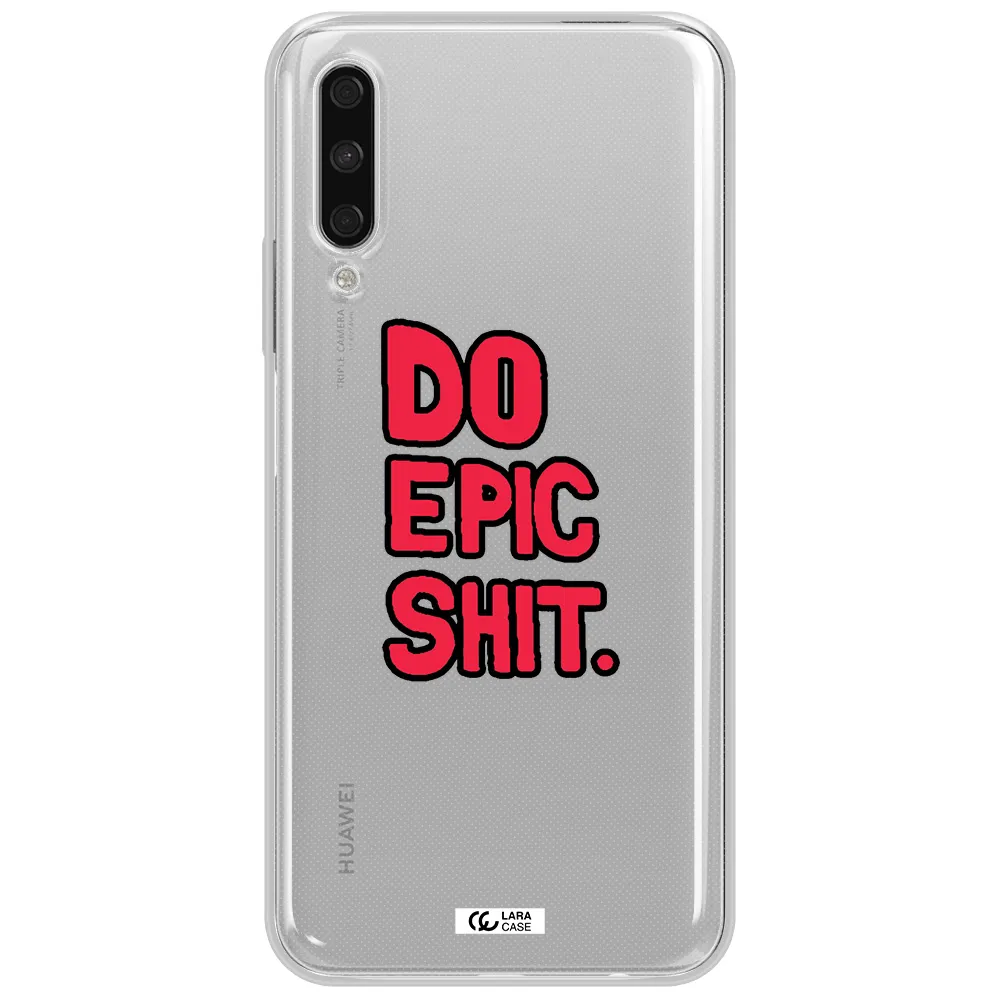 A Red And Black Text Huawei Y9S Clear Tpu Case