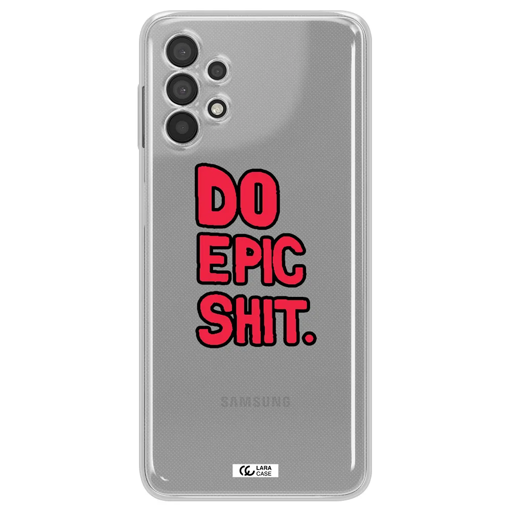 A Red And Black Text Samsung A32 4G Clear Tpu Case