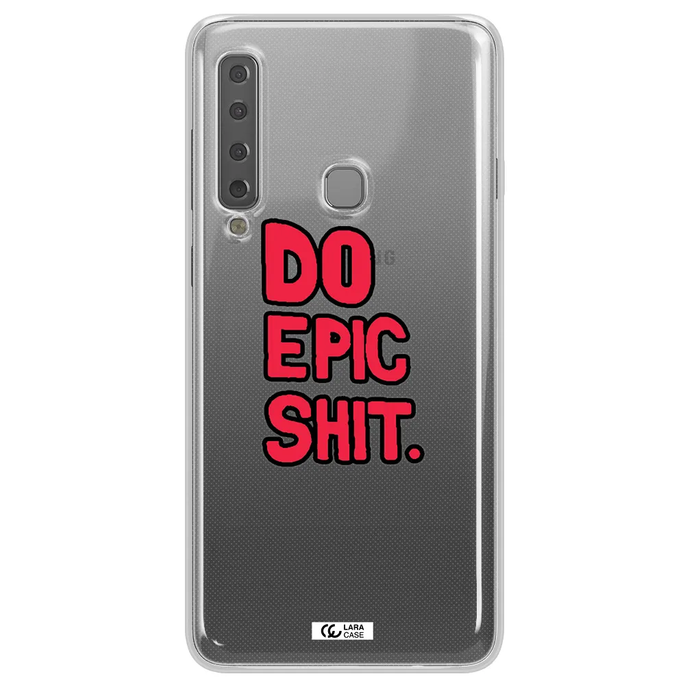 a red and black text Samsung A9 2018 Clear TPU Case