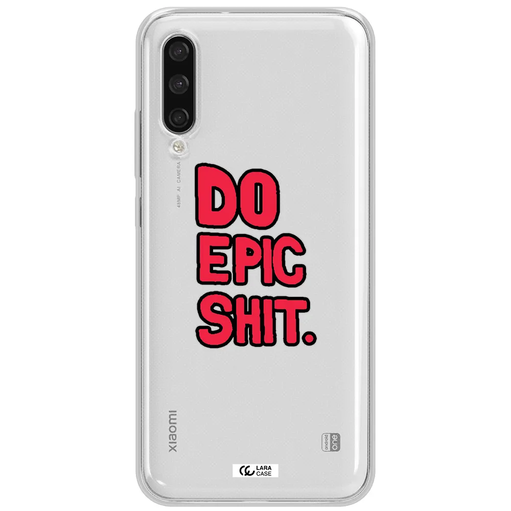 A Red And Black Text Xiaomi Mi A3 Clear Tpu Case