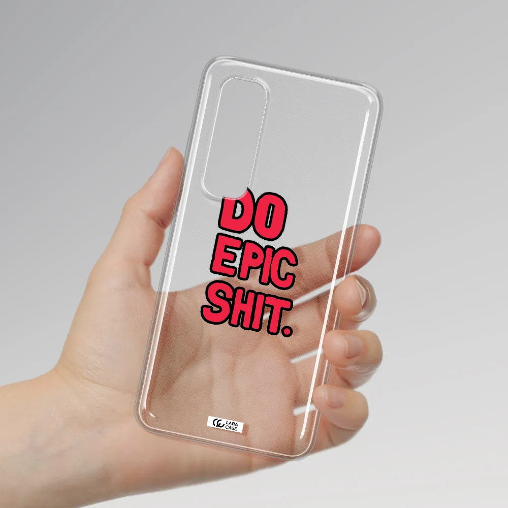 a red and black text Xiaomi Mi Note 10 Lite Clear TPU Case