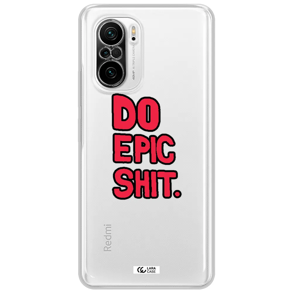 A Red And Black Text Xiaomi Poco F3 Clear Tpu Case