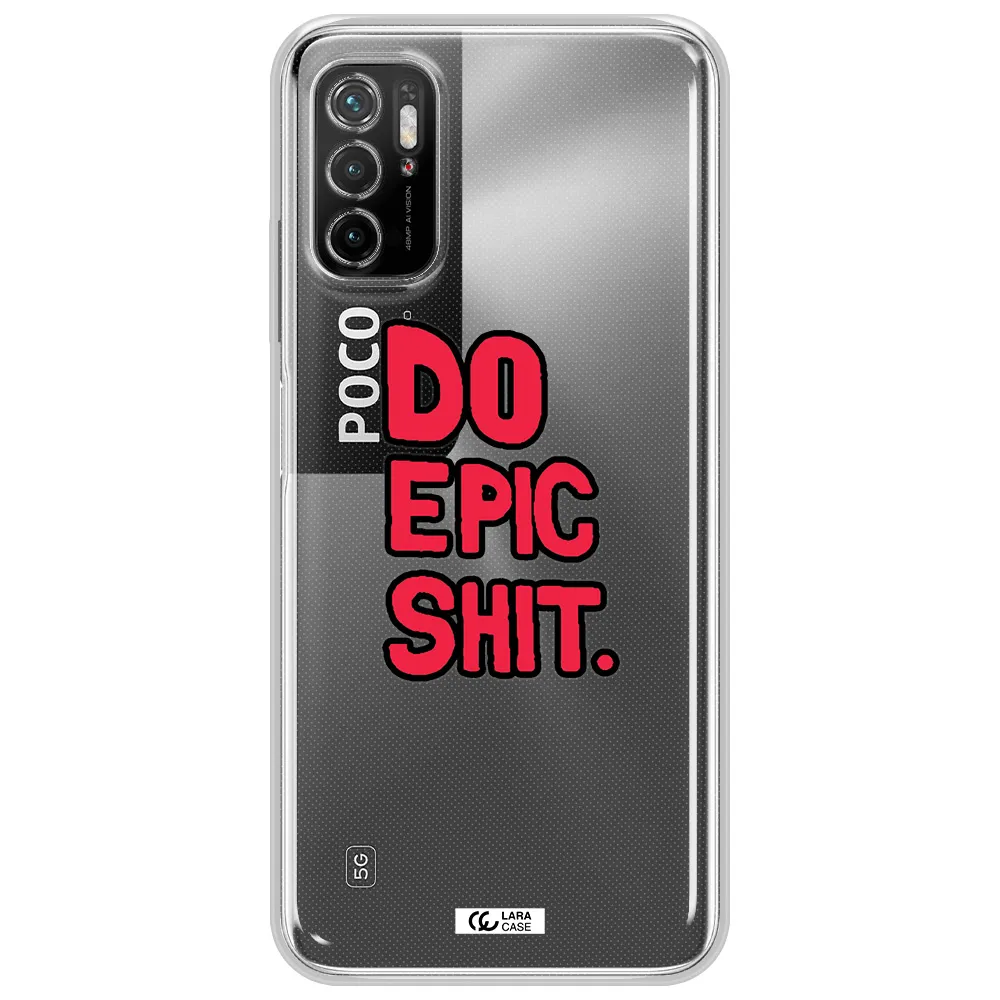 A Red And Black Text Xiaomi Poco M4 Pro 5G Clear Tpu Case