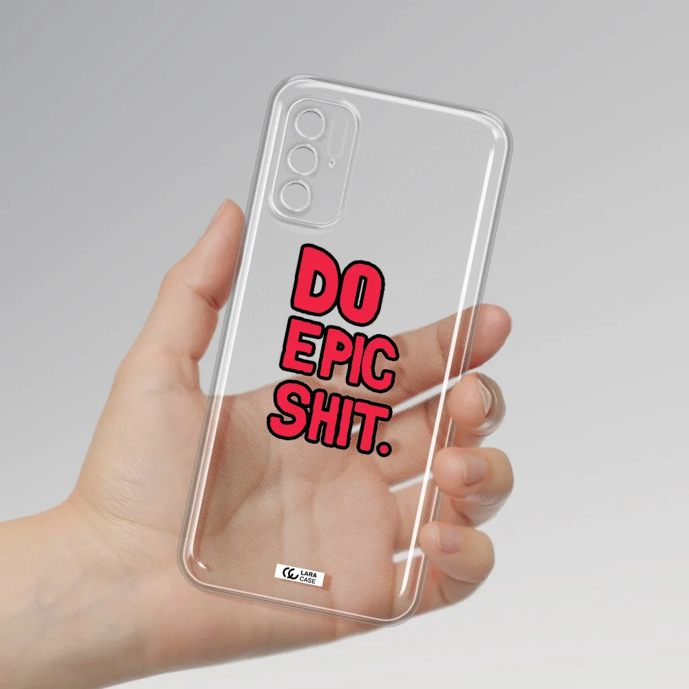 A Red And Black Text Xiaomi Poco M4 Pro 5G Clear Tpu Case