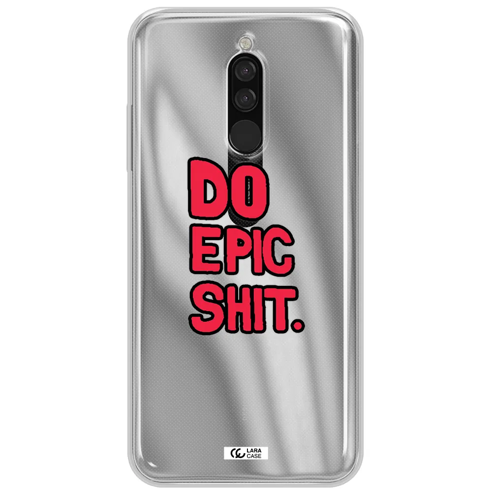 A Red And Black Text Xiaomi Redmi 8 Clear Tpu Case
