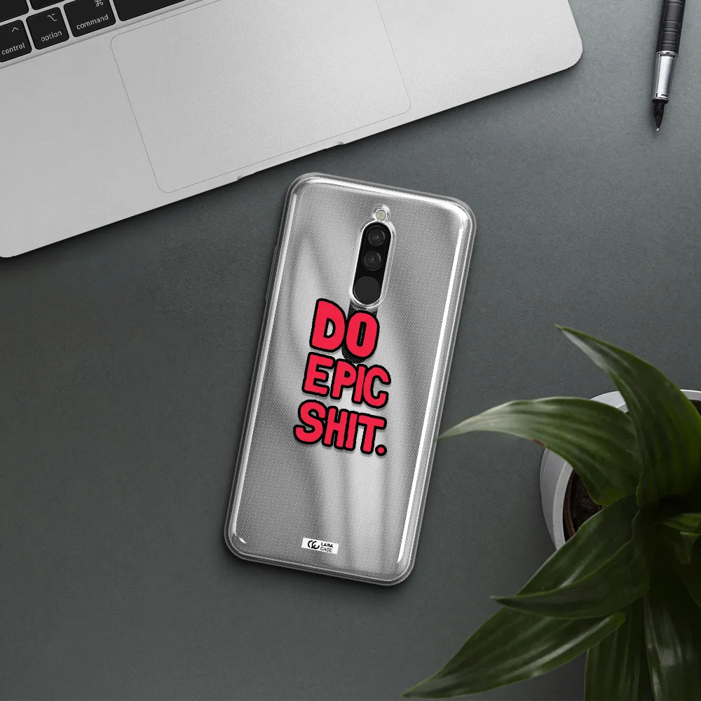 A Red And Black Text Xiaomi Redmi 8 Clear Tpu Case