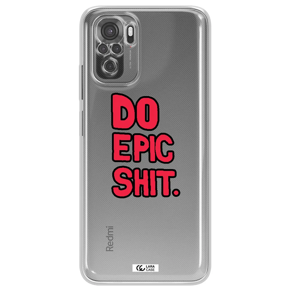 A Red And Black Text Xiaomi Redmi Note 10S Clear Tpu Case