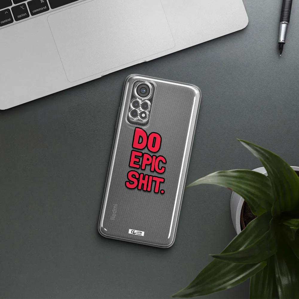 A Red And Black Text Xiaomi Redmi Note 11S Clear Tpu Case