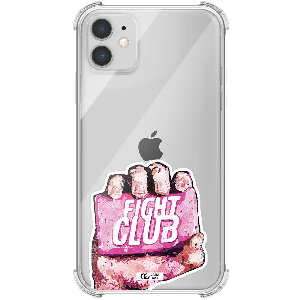 a hand holding a pink bag Apple iPhone 11 Clear PC Case