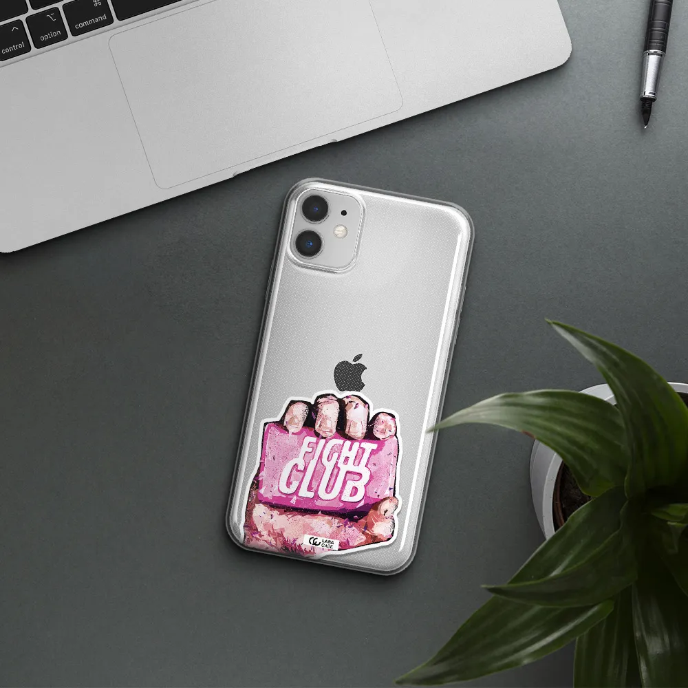 a hand holding a pink bag Apple iPhone 11 Clear TPU Case