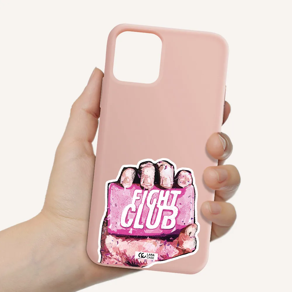 a hand holding a pink bag Apple iPhone 11 pro max Silicone pastel pink Case