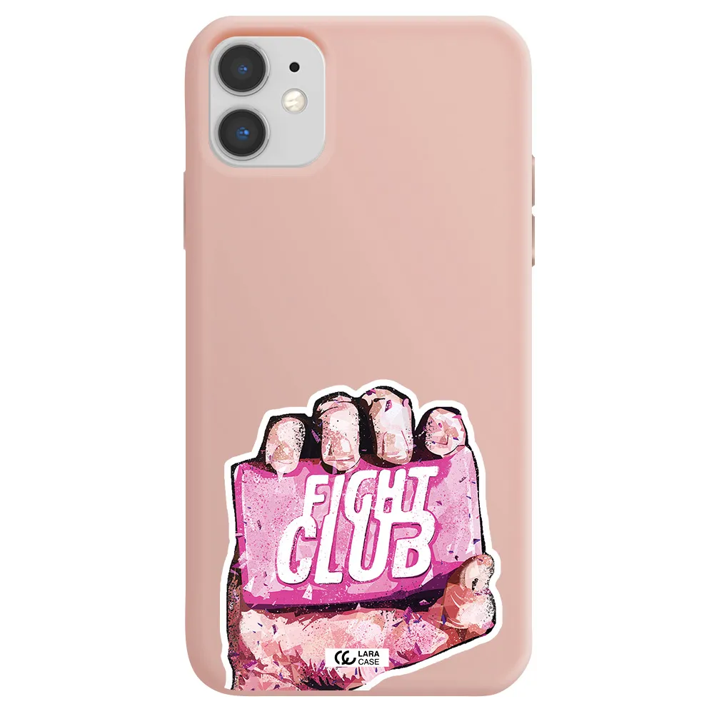 a hand holding a pink bag Apple iPhone 11 Silicone pastel pink Case