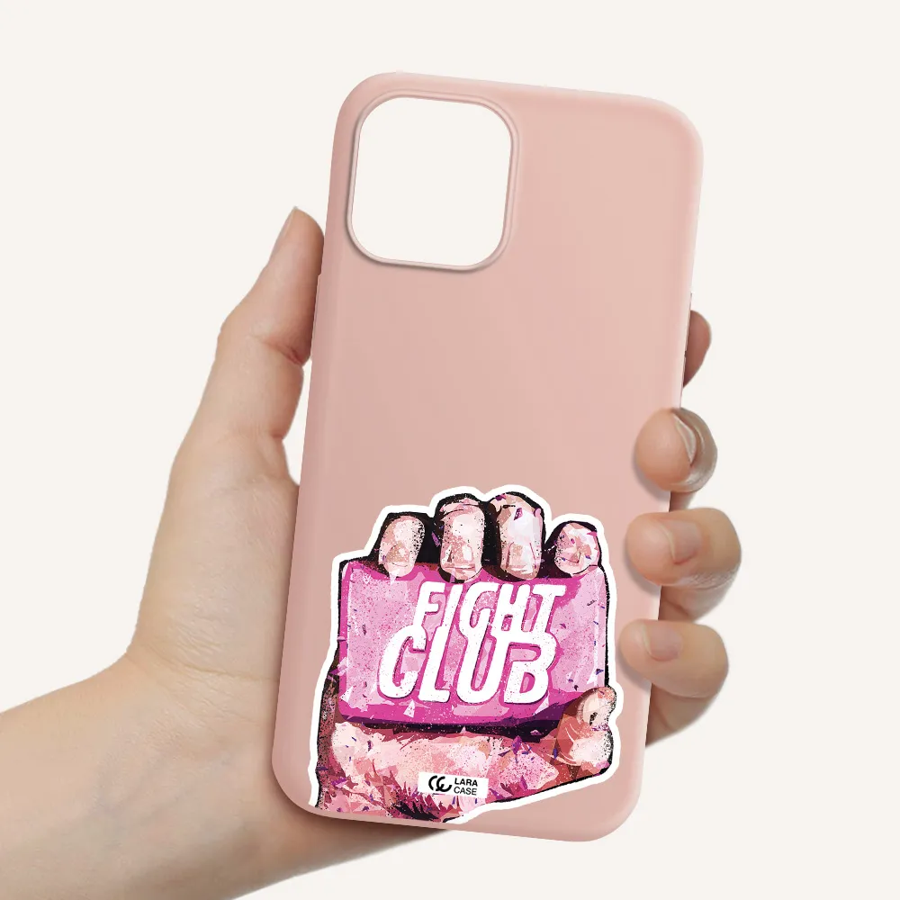 a hand holding a pink bag Apple iPhone 12 pro max Silicone pastel pink Case