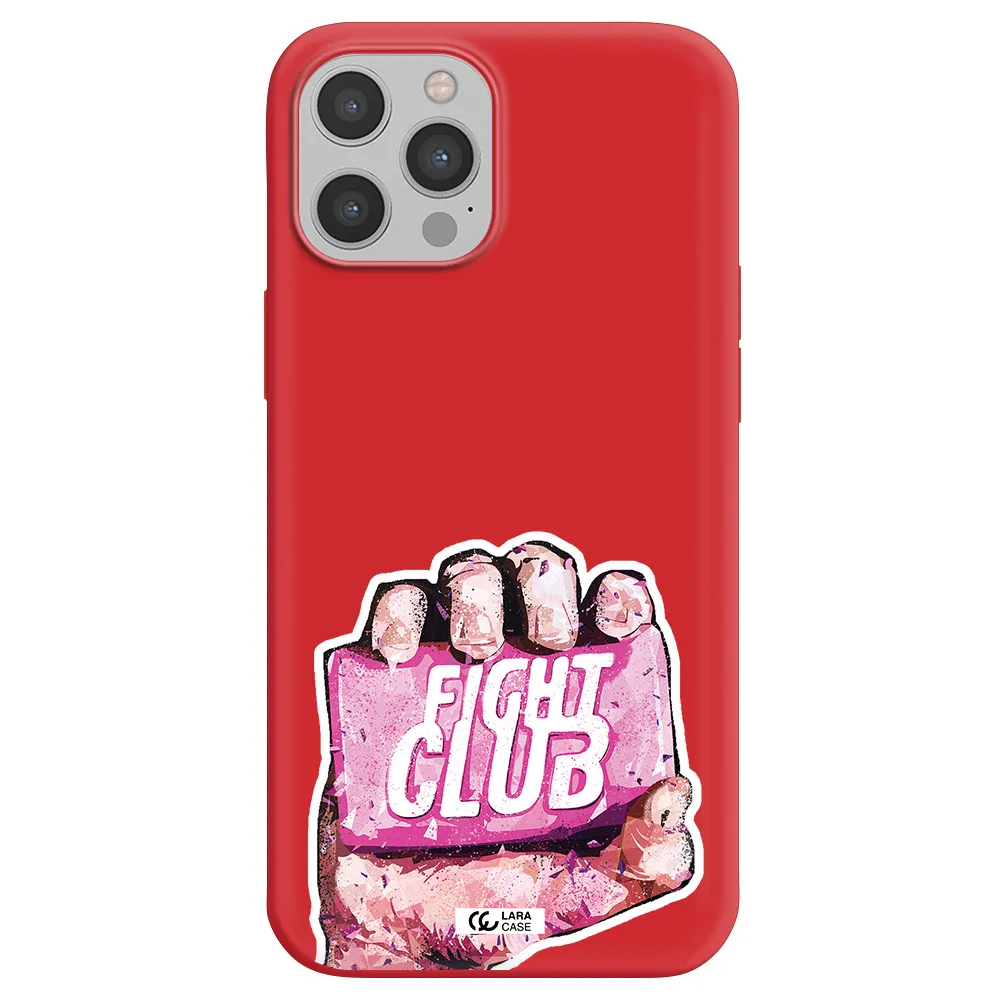 a hand holding a pink bag Apple iPhone 12 pro Silicone Imperial Red Case