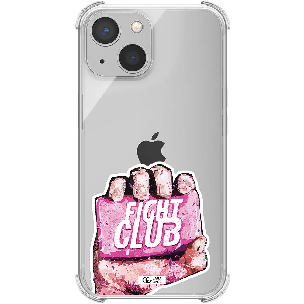 a hand holding a pink bag Apple iPhone 13 Clear PC Case