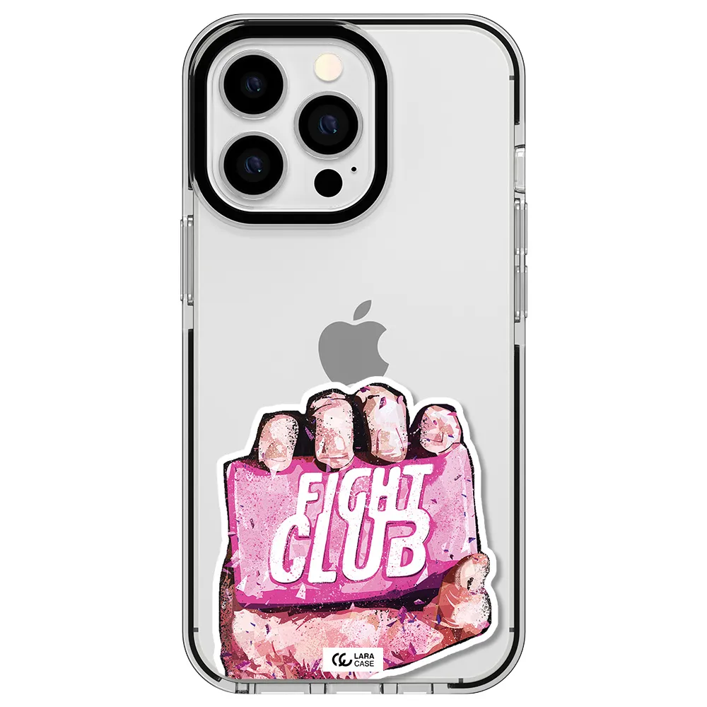 a hand holding a pink bag Apple iPhone 13 Pro impact black border Case