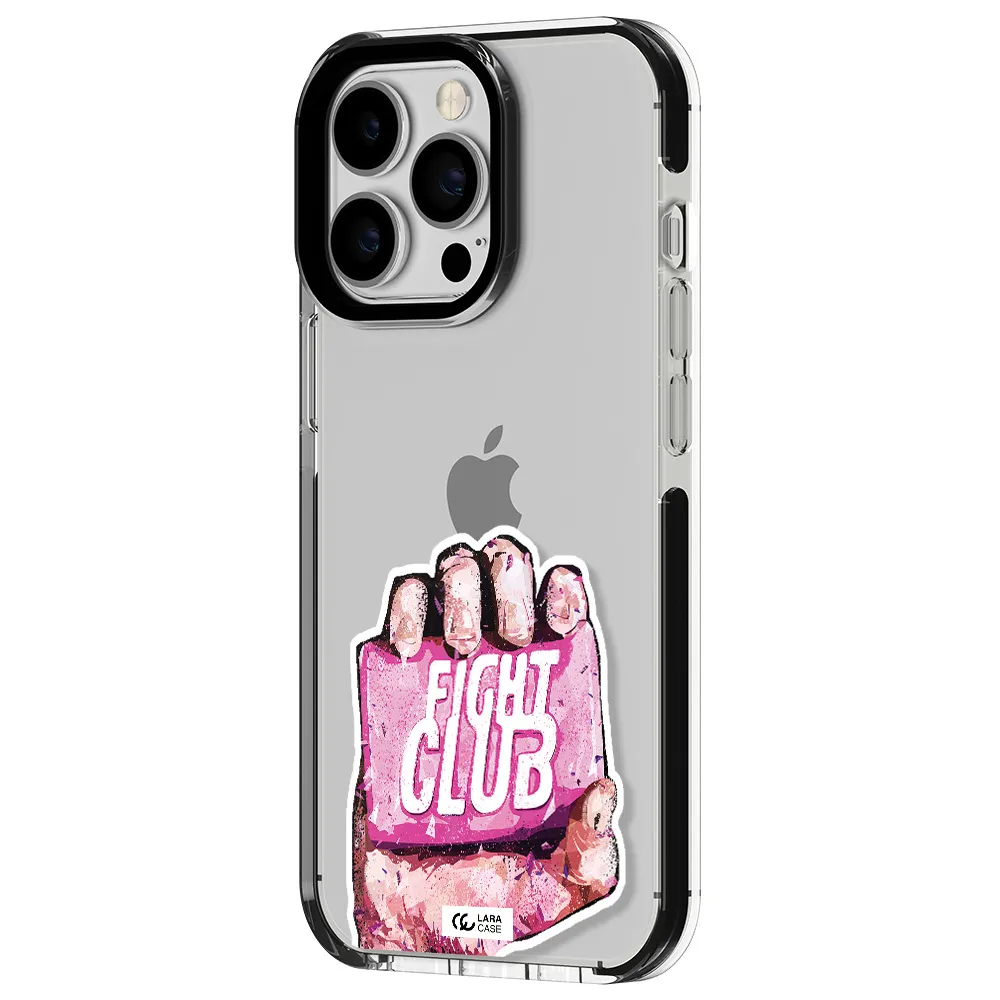a hand holding a pink bag Apple iPhone 13 Pro impact black border Case