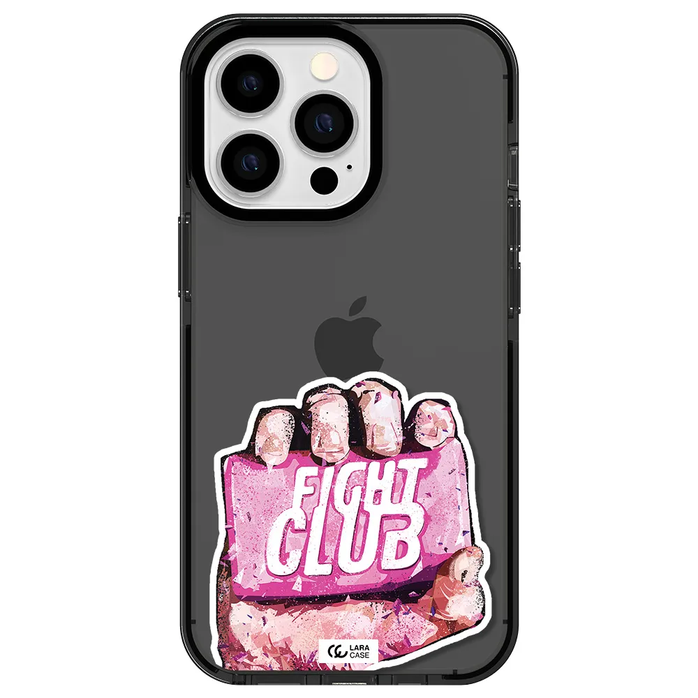 a hand holding a pink bag Apple iPhone 13 Pro impact Smoke Black Case