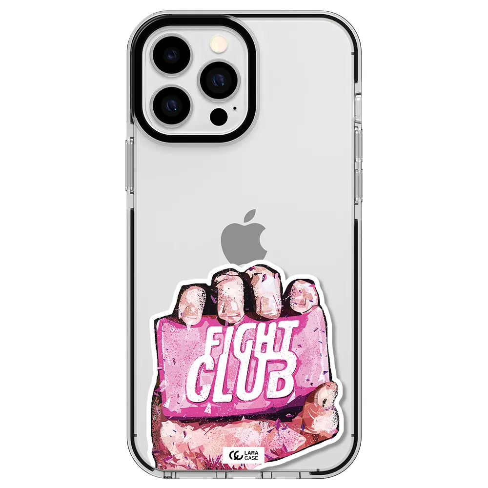 a hand holding a pink bag Apple iPhone 13 Pro Max impact black border Case