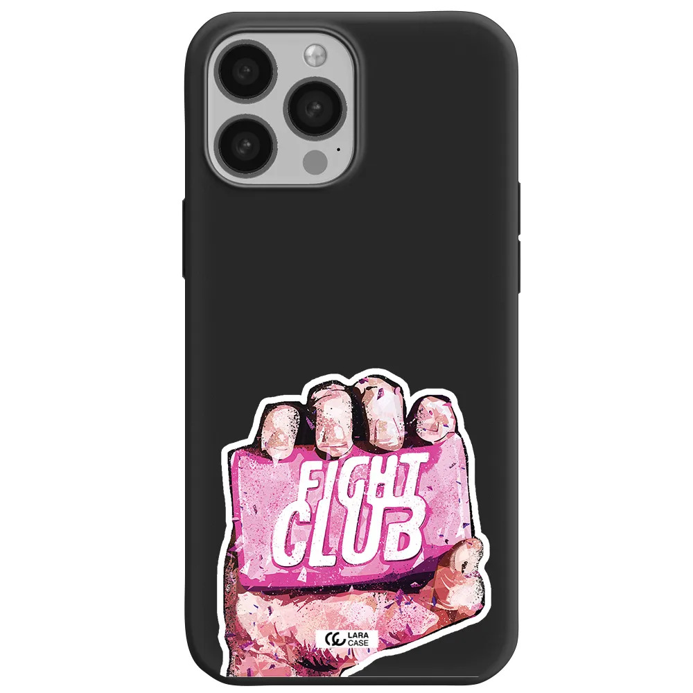 a hand holding a pink bag Apple iPhone 13 Pro Max Silicone black Case