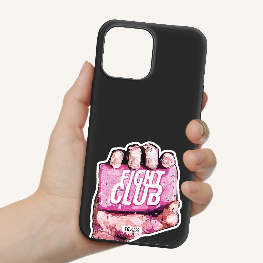 a hand holding a pink bag Apple iPhone 13 Pro Max Silicone black Case