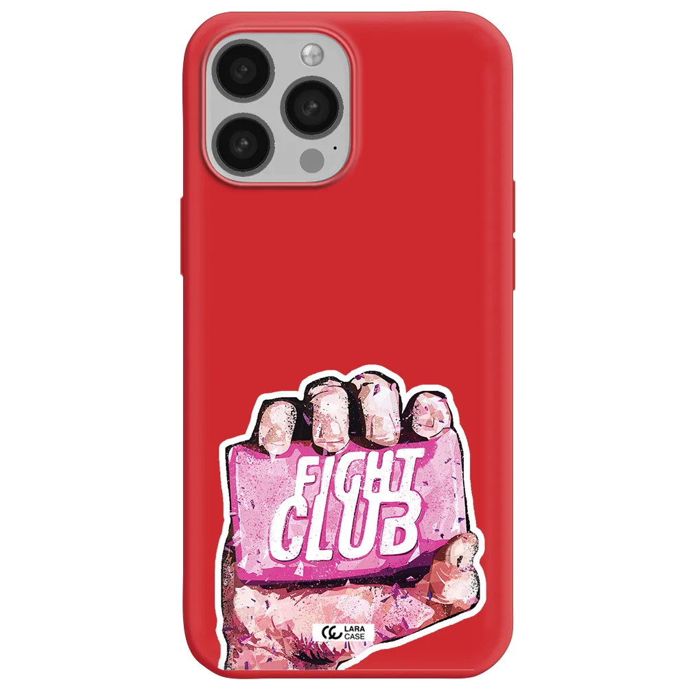 a hand holding a pink bag Apple iPhone 13 Pro Max Silicone Imperial Red Case