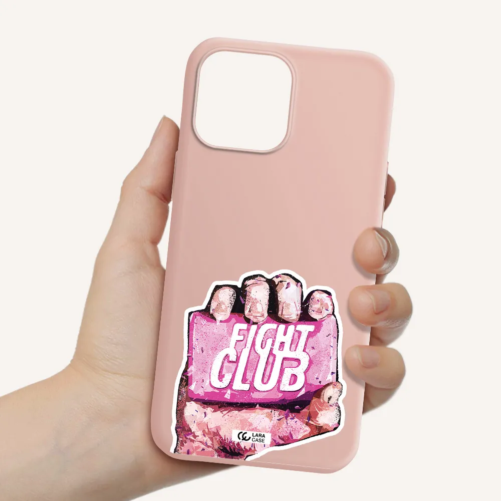 a hand holding a pink bag Apple iPhone 13 Pro Max Silicone pastel pink Case