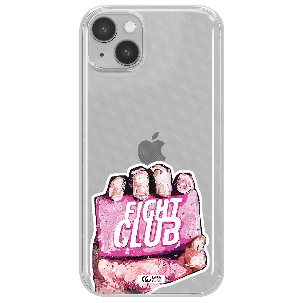 a hand holding a pink bag Apple iPhone 14 Clear TPU Case