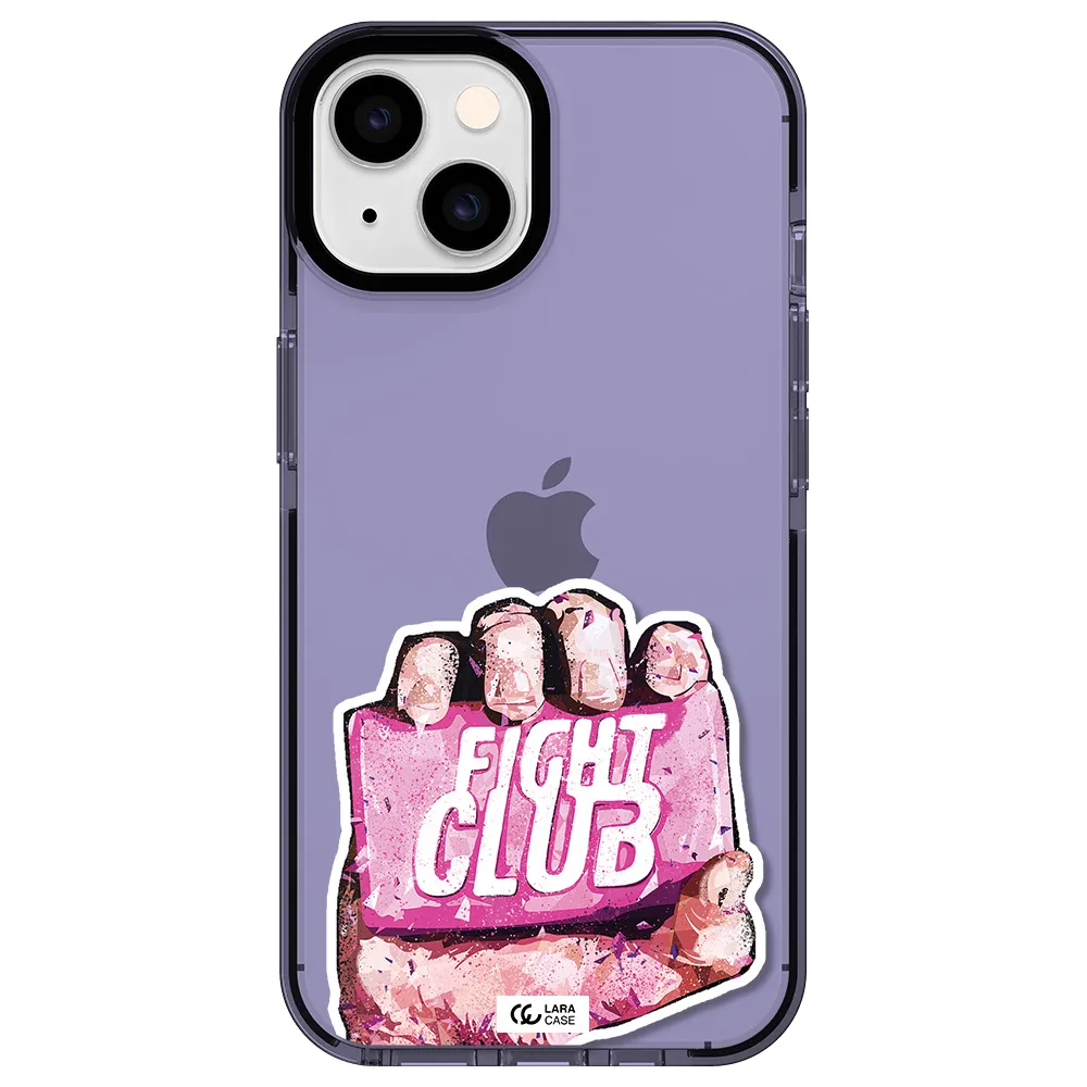 a hand holding a pink bag Apple iPhone 14 impact Lilac Case