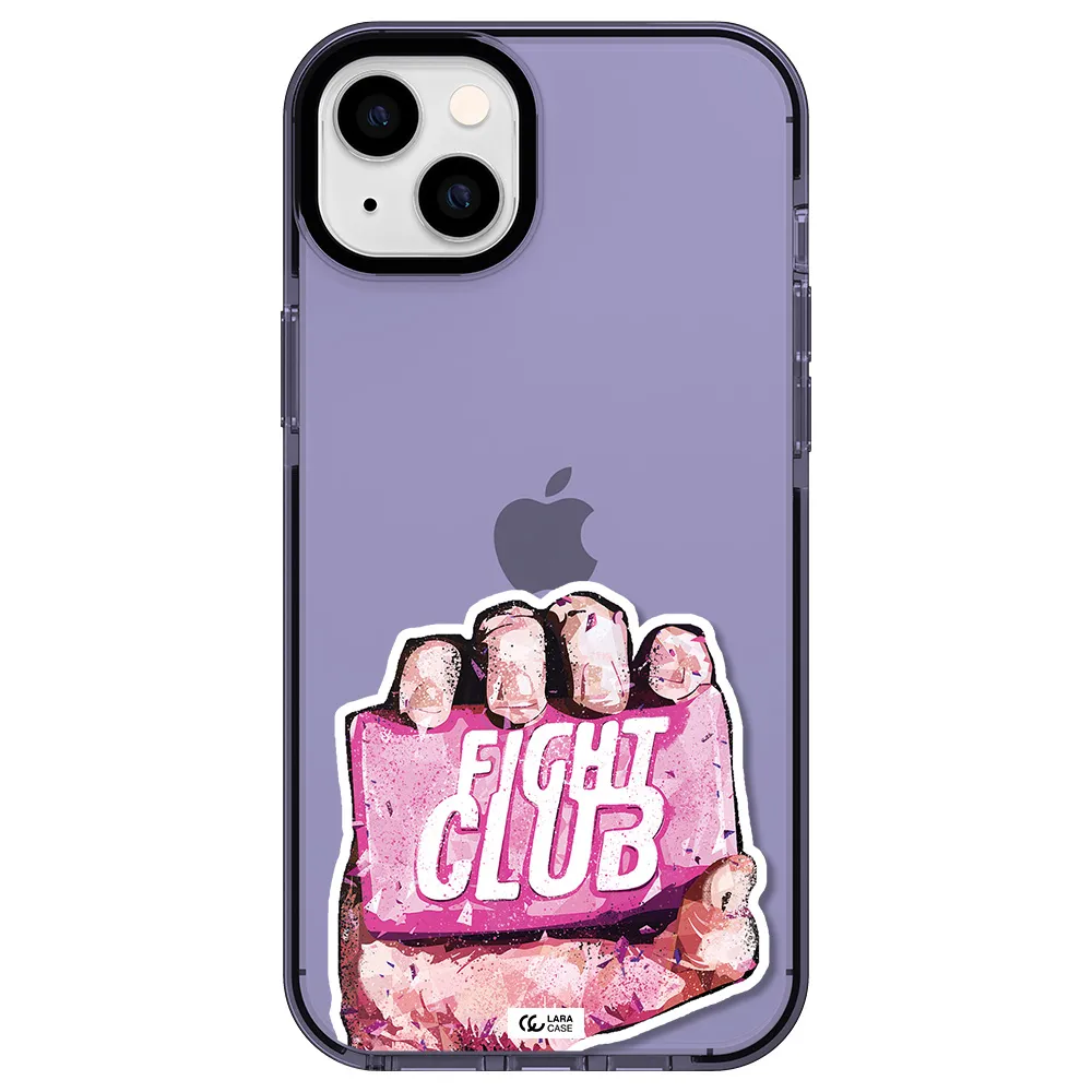 a hand holding a pink bag Apple iPhone 14 plus impact Lilac Case