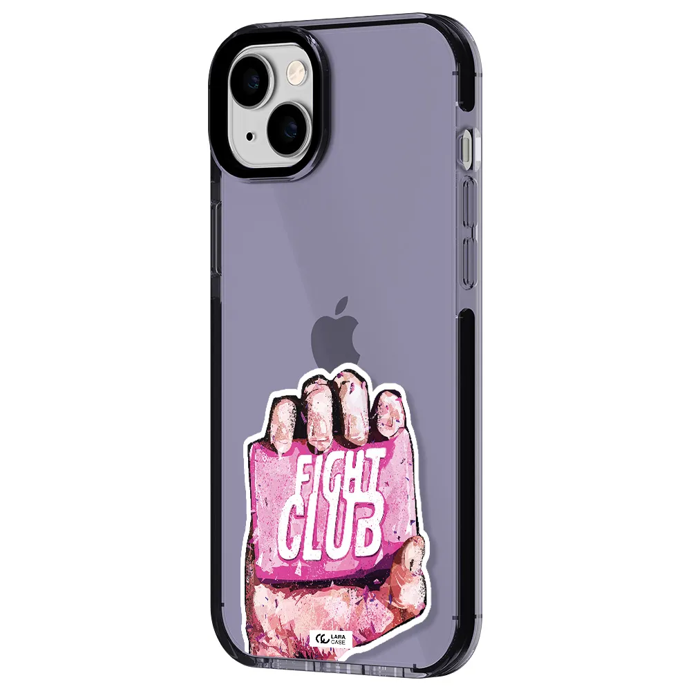 a hand holding a pink bag Apple iPhone 14 plus impact Lilac Case