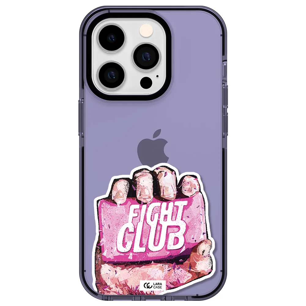 a hand holding a pink bag Apple iPhone 14 pro impact Lilac Case