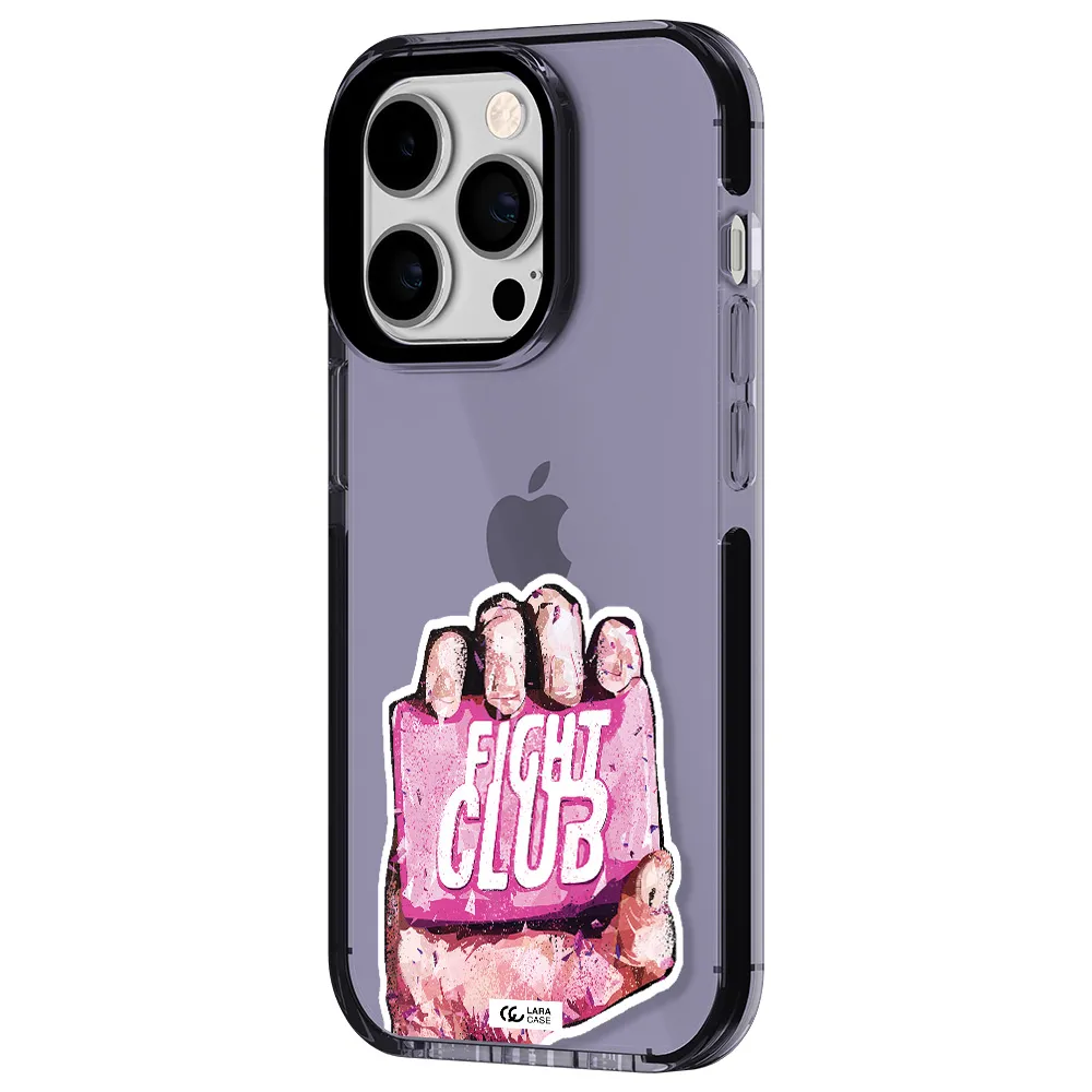 a hand holding a pink bag Apple iPhone 14 pro impact Lilac Case