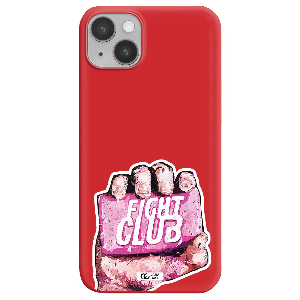 a hand holding a pink bag Apple iPhone 14 Silicone Imperial Red Case