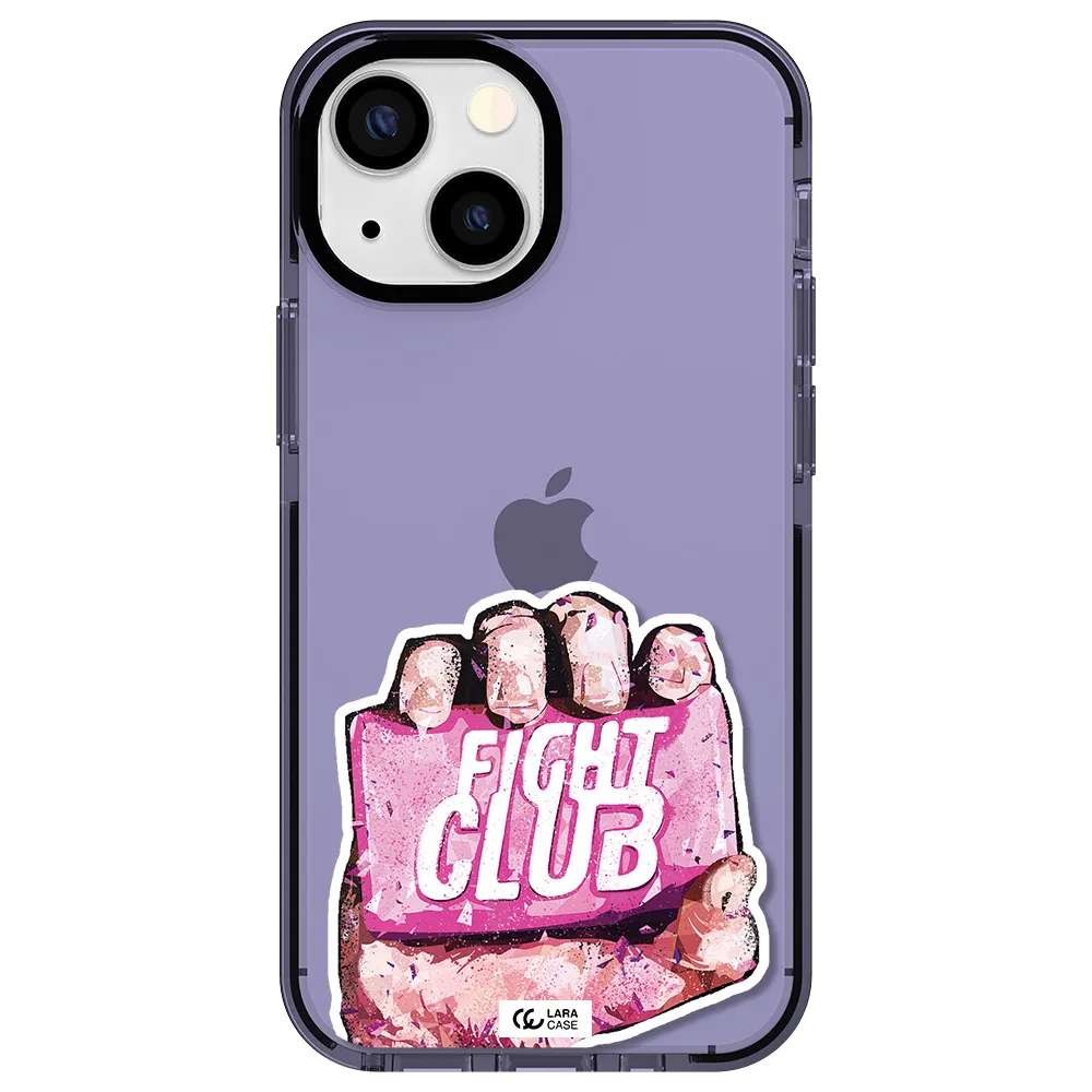 a hand holding a pink bag Apple iPhone 15 impact Lilac Case