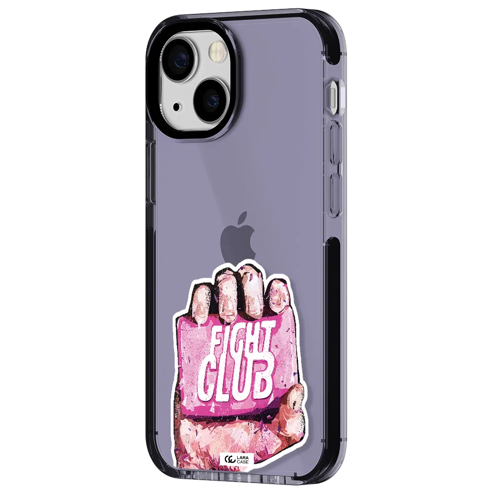 a hand holding a pink bag Apple iPhone 15 impact Lilac Case