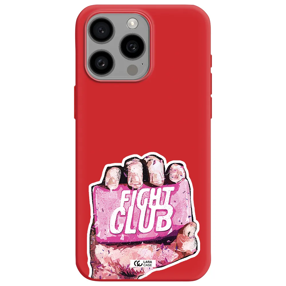 A Hand Holding A Pink Bag Apple Iphone 15 Pro Max Silicone Imperial Red Case